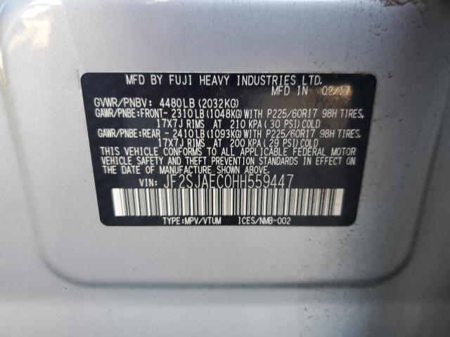 2017 SUBARU FORESTER 2 JF2SJAEC0HH559447