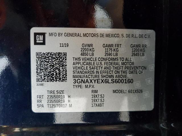 2020 CHEVROLET EQUINOX PR - 3GNAXYEX6LS600160