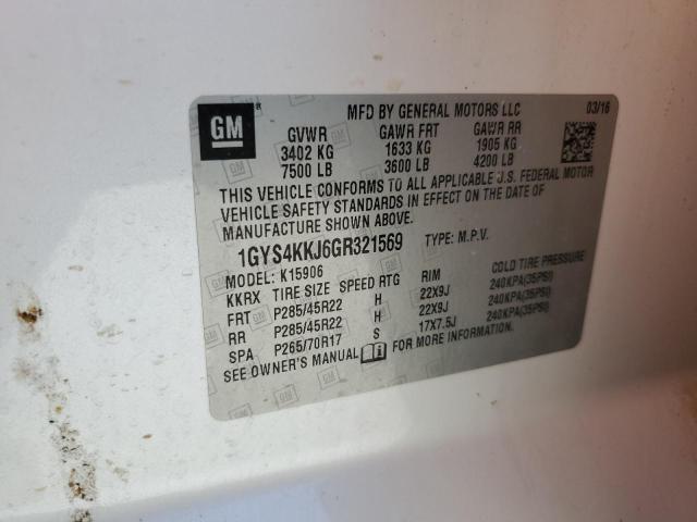 2016 CADILLAC ESCALADE E 1GYS4KKJ6GR321569