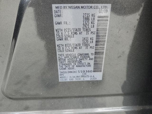 2019 INFINITI QX60 LUXE 5N1DL0MN1KC559360