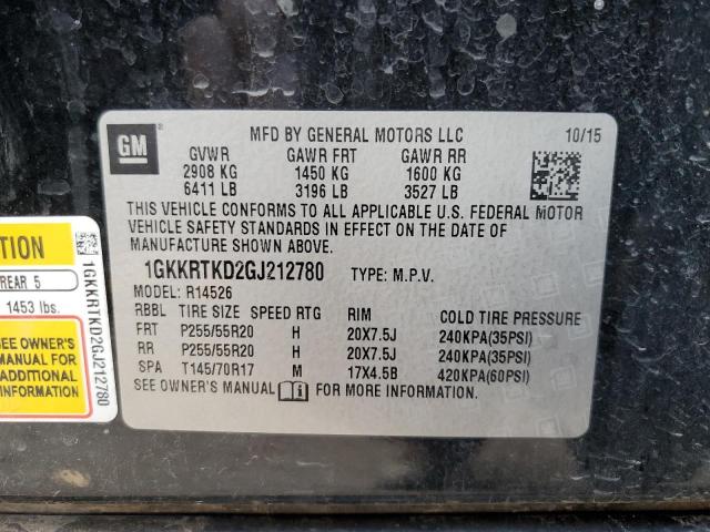 2016 GMC ACADIA DEN 1GKKRTKD2GJ212780