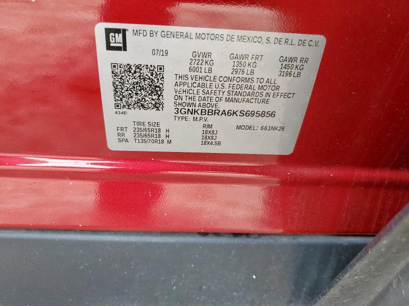 2019 CHEVROLET BLAZER 1LT 3GNKBBRA6KS695856