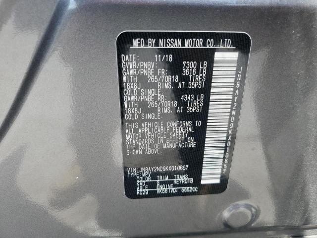 2019 NISSAN ARMADA SV JN8AY2ND9KX010657