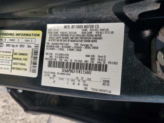 2015 FORD FUSION S 3FA6P0G71FR115441