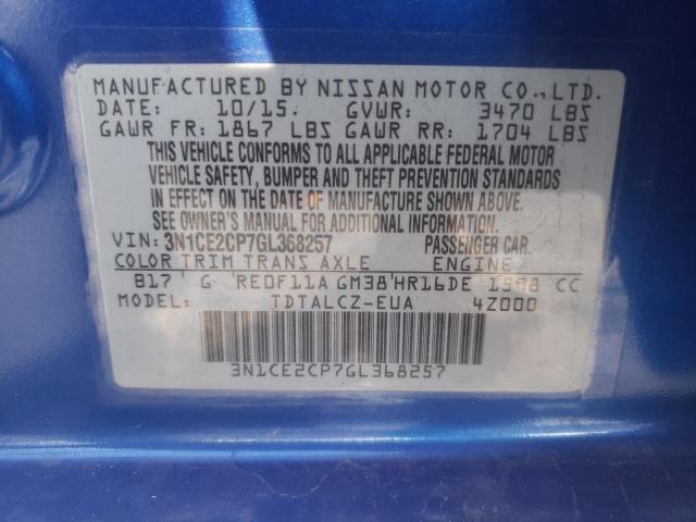 2016 NISSAN VERSA NOTE 3N1CE2CP7GL368257