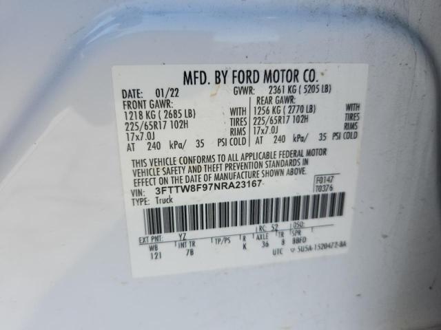 2022 FORD MAVERICK X - 3FTTW8F97NRA23167