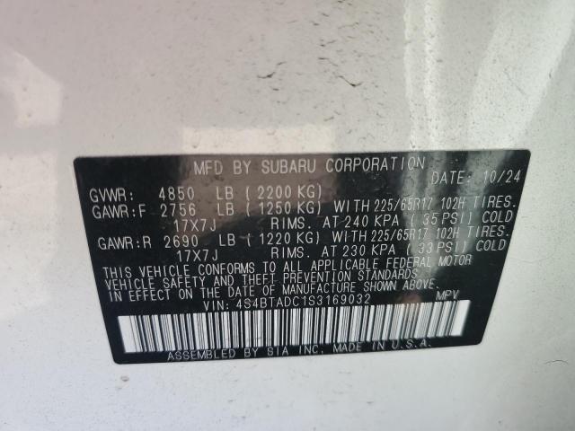 2025 SUBARU OUTBACK PR 4S4BTADC1S3169032
