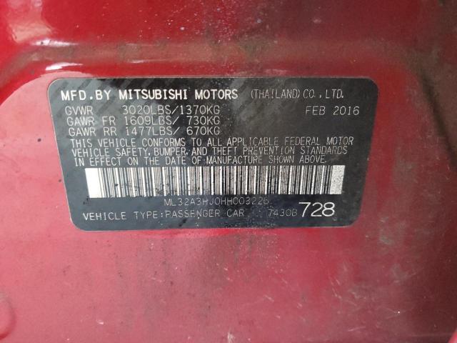 2017 MITSUBISHI MIRAGE ES ML32A3HJ0HH003226