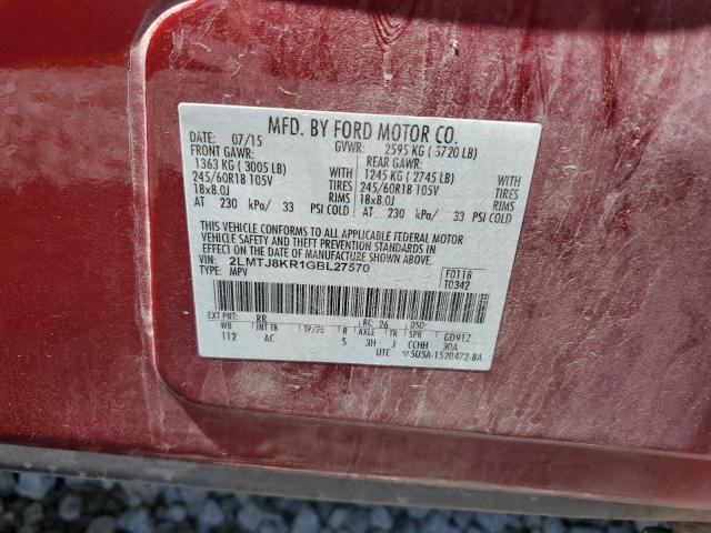 2016 LINCOLN MKX SELECT 2LMTJ8KR1GBL27570