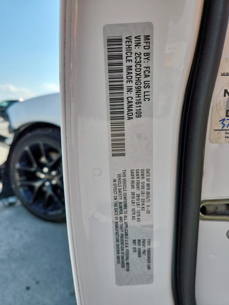 2022 DODGE CHARGER GT 2C3CDXHG9NH161109