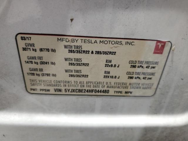 2017 TESLA MODEL X 5YJXCBE24HF044480