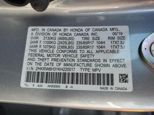 2019 HONDA CR-V LX 2HKRW6H31KH220017