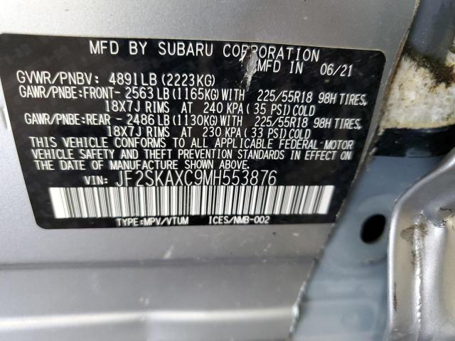 2021 SUBARU FORESTER T JF2SKAXC9MH553876