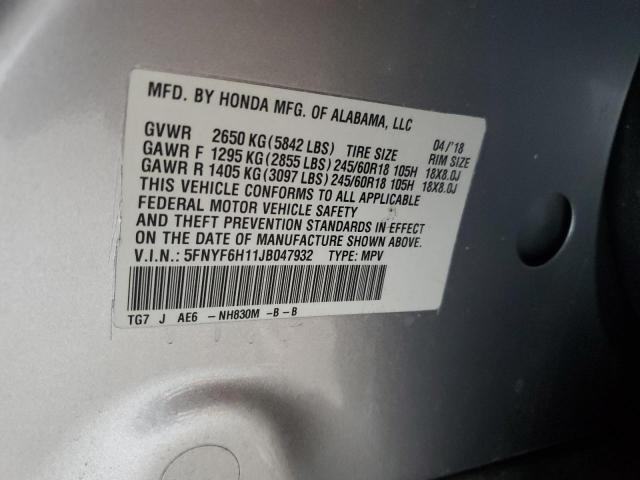 2018 HONDA PILOT LX 5FNYF6H11JB047932
