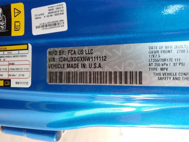 2022 JEEP WRANGLER U 1C4HJXDGXNW111112