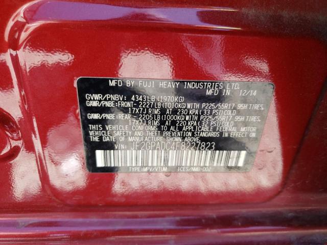 2015 SUBARU XV CROSSTREK 2.0 PREMIUM - JF2GPADC4F8227823