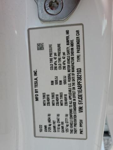 2023 TESLA MODEL 3 5YJ3E1EA8PF382103
