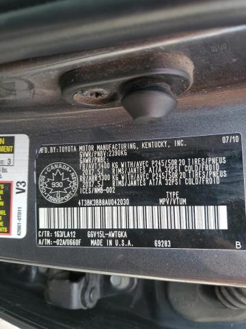 2010 TOYOTA VENZA - 4T3BK3BB8AU042030