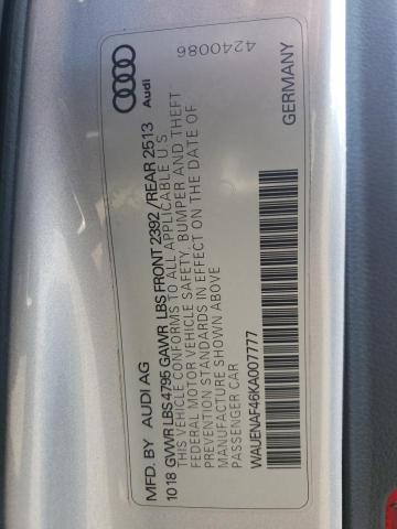 2019 AUDI A4 PREMIUM - WAUENAF46KA007777