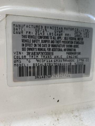 2019 NISSAN SENTRA S 3N1AB7AP7KY309916