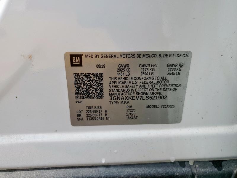2020 CHEVROLET EQUINOX LT - 3GNAXKEV7LS521902