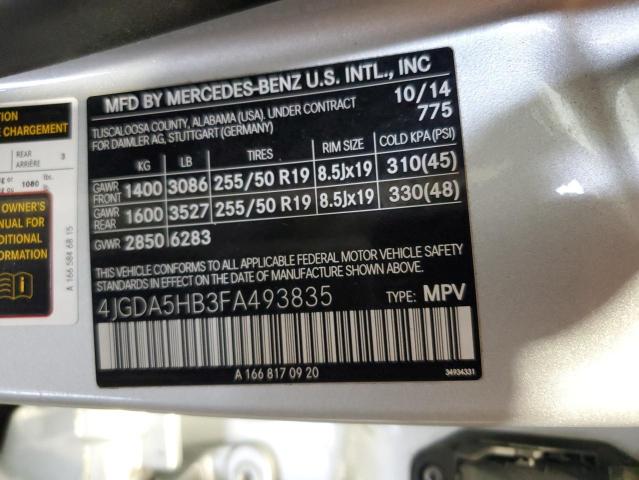 2015 MERCEDES-BENZ ML 350 4MA 4JGDA5HB3FA493835