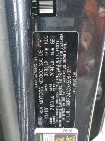 2019 KIA FORTE FE 3KPF24ADXKE067034