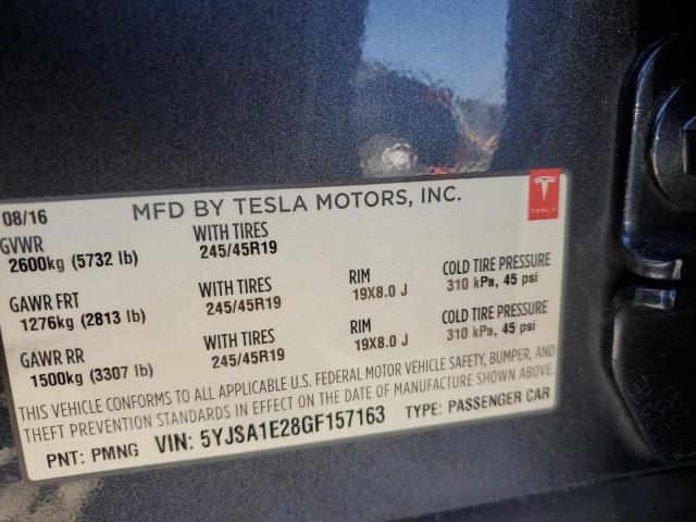 2016 TESLA MODEL S 5YJSA1E28GF157163