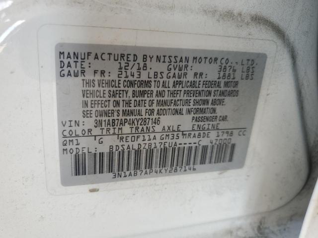 2019 NISSAN SENTRA 3N1AB7AP4KY287146