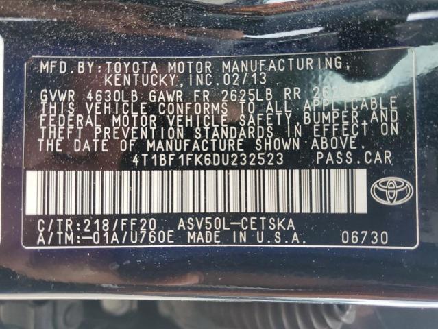 2013 TOYOTA CAMRY L - 4T1BF1FK6DU232523