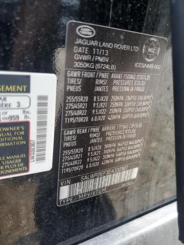 2014 LAND ROVER RANGE ROVE - SALWR2EF3EA332307