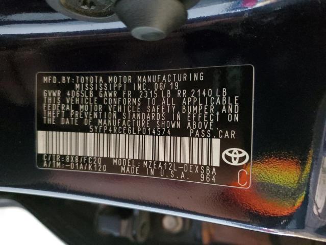 2020 TOYOTA COROLLA SE 5YFP4RCE6LP014574