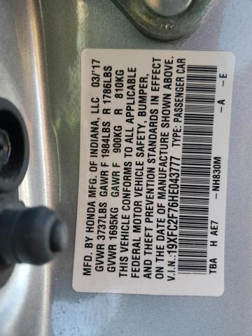 2017 HONDA CIVIC EX 19XFC2F76HE043777
