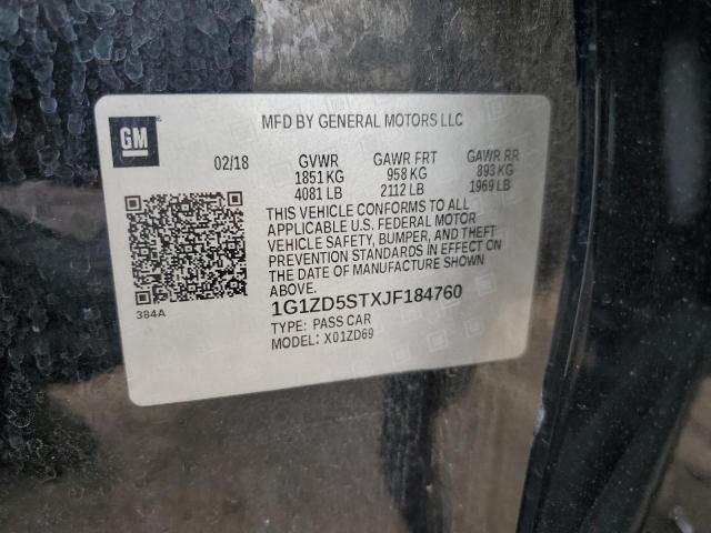 2018 CHEVROLET MALIBU LT 1G1ZD5STXJF184760