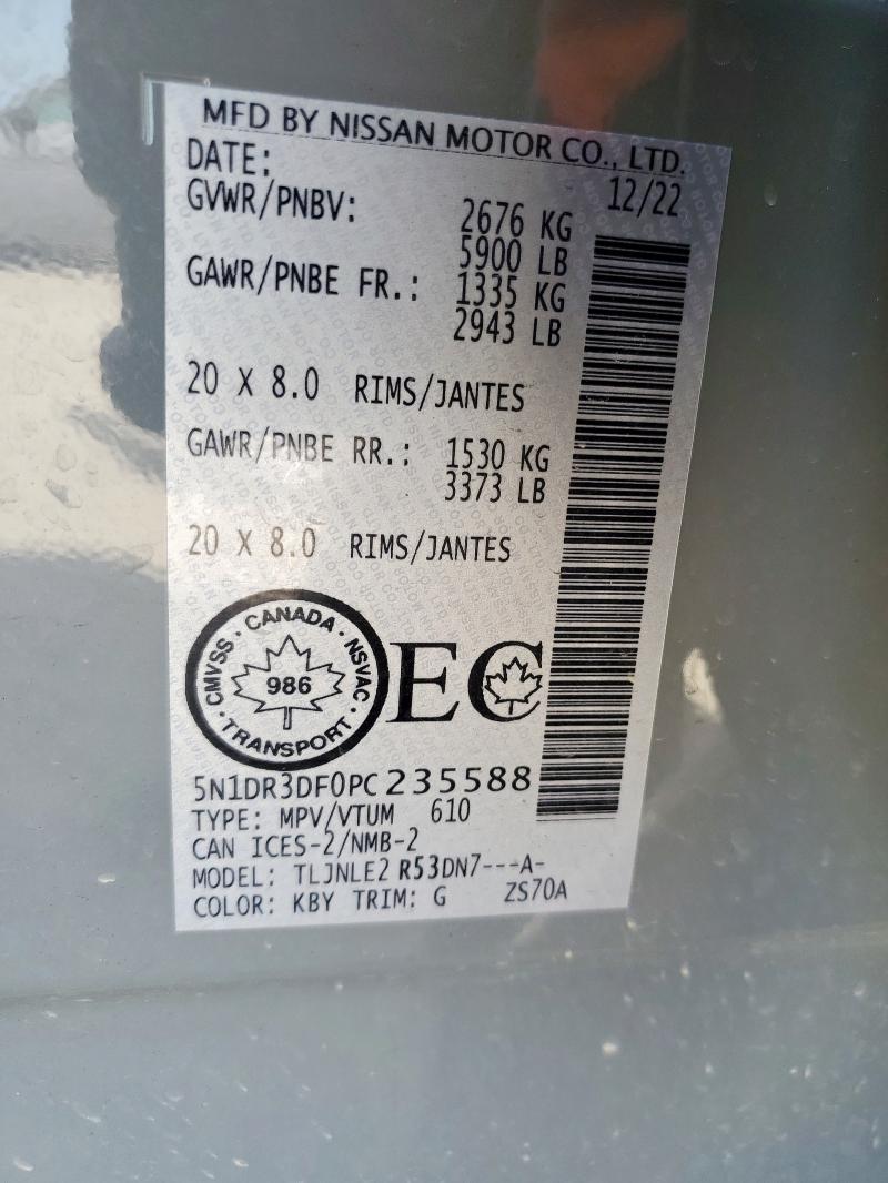 2023 NISSAN PATHFINDER 5N1DR3DF0PC235588