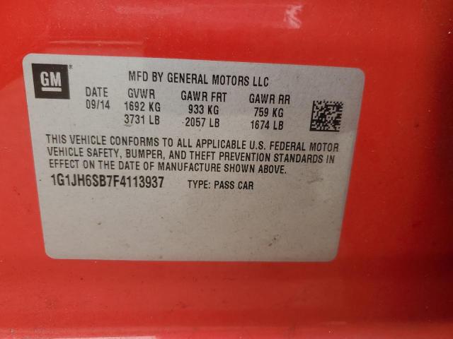 2015 CHEVROLET SONIC RS 1G1JH6SB7F4113937
