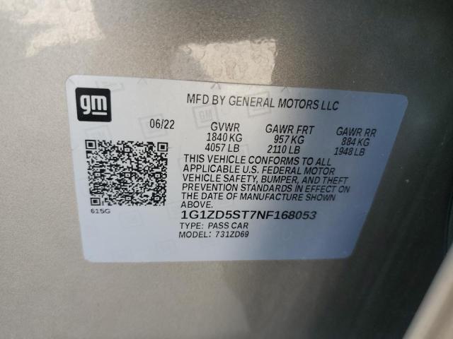 2022 CHEVROLET MALIBU LT 1G1ZD5ST7NF168053