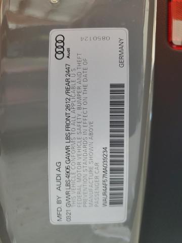 2021 AUDI S5 PRESTIG WAUR4AF57MA039234
