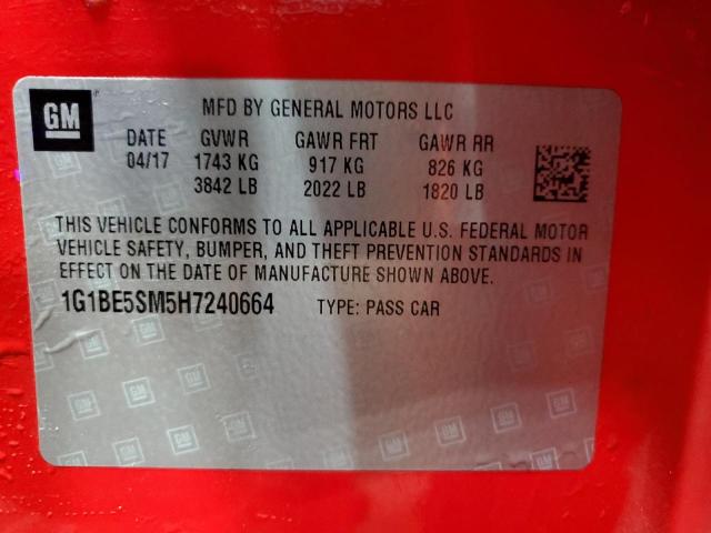 2017 CHEVROLET CRUZE LT 1G1BE5SM5H7240664