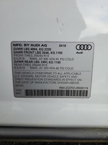 2018 AUDI Q3 PREMIUM WA1JCCFS1JR035174