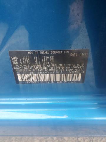 2022 SUBARU IMPREZA PR 4S3GTAV63N3714171
