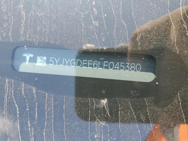 2020 TESLA MODEL Y 5YJYGDEE6LF045380