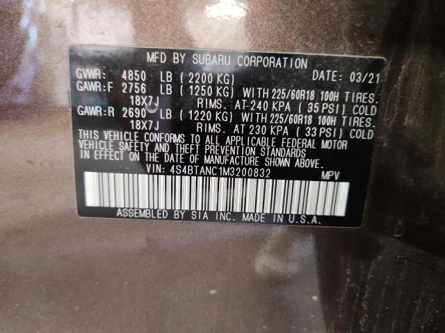 2021 SUBARU OUTBACK LI 4S4BTANC1M3200832