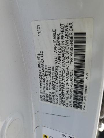 2022 HONDA ACCORD SPO 1HGCV1F40NA001215