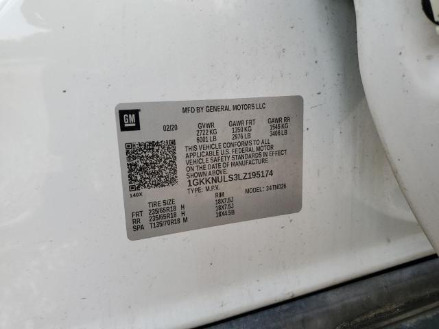 2020 GMC ACADIA SLT 1GKKNULS3LZ195174
