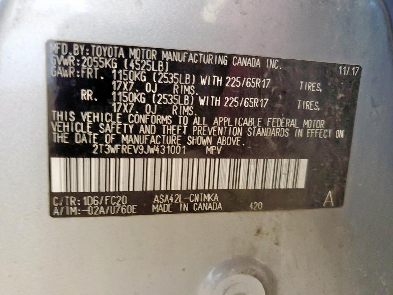 2018 TOYOTA RAV4 ADVENTURE 2T3WFREV9JW431001