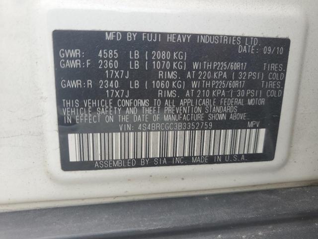 2011 SUBARU OUTBACK 2. - 4S4BRCGC3B3352759