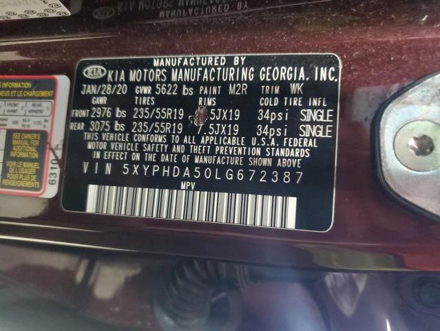 2020 KIA SORENTO EX 5XYPHDA50LG672387