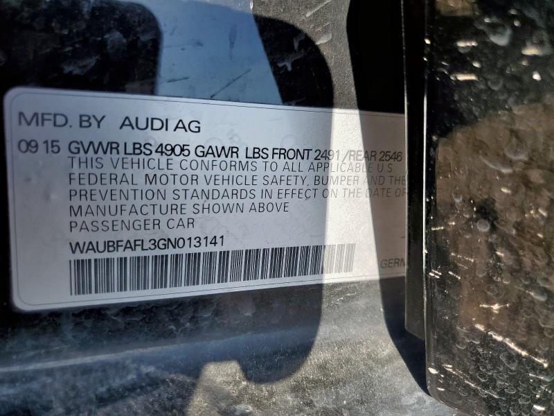 2016 AUDI A4 PREMIUM WAUBFAFL3GN013141