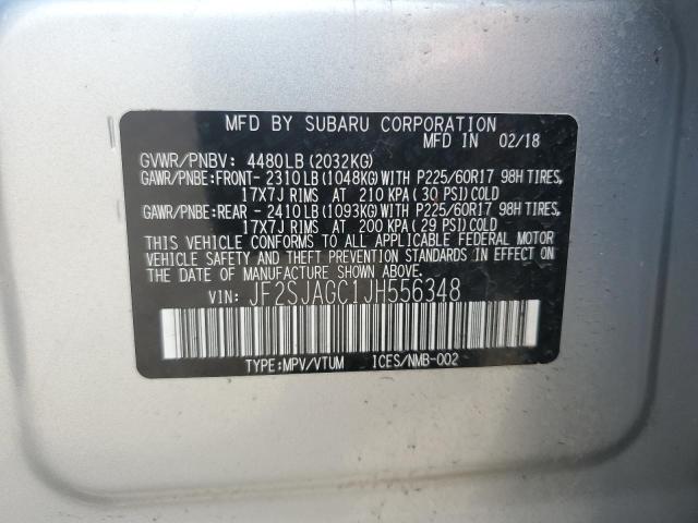 2018 SUBARU FORESTER 2 JF2SJAGC1JH556348